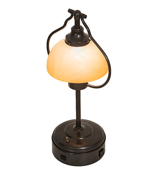 Meyda Lighting Sedgwick 25" Timeless Bronze Table Lamp With Amber Quarts Idalight Shade