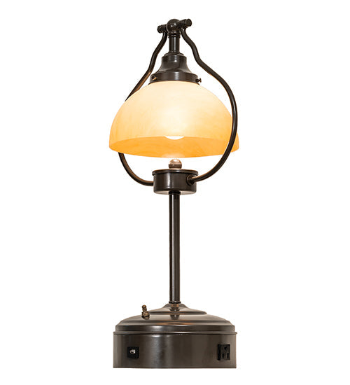 Meyda Lighting Sedgwick 25" Timeless Bronze Table Lamp With Amber Quarts Idalight Shade