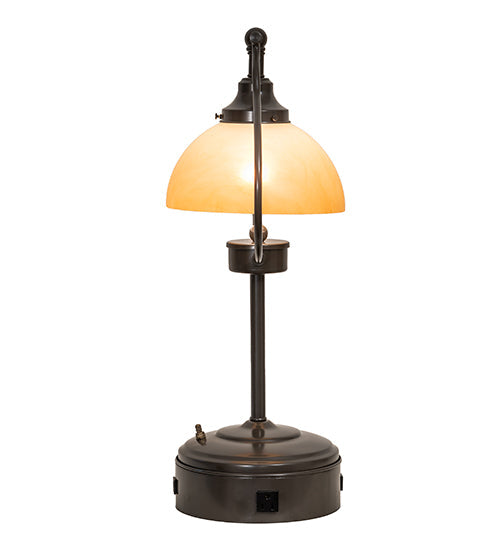 Meyda Lighting Sedgwick 25" Timeless Bronze Table Lamp With Amber Quarts Idalight Shade