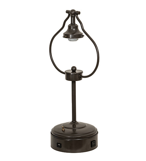 Meyda Lighting Sedgwick 25" Timeless Bronze Table Lamp With Amber Quarts Idalight Shade