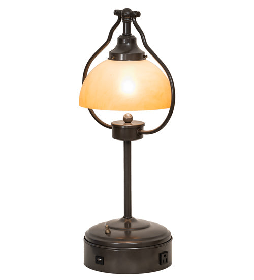 Meyda Lighting Sedgwick 25" Timeless Bronze Table Lamp With Amber Quarts Idalight Shade