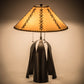 Meyda Lighting Sedona 28" 3-Light Timeless Bronze Table Lamp With Brown Faux Leather Shade