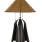 Meyda Lighting Sedona 28" 3-Light Timeless Bronze Table Lamp With Brown Faux Leather Shade