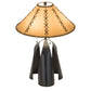 Meyda Lighting Sedona 28" 3-Light Timeless Bronze Table Lamp With Brown Faux Leather Shade
