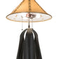 Meyda Lighting Sedona 28" 3-Light Timeless Bronze Table Lamp With Brown Faux Leather Shade