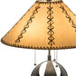 Meyda Lighting Sedona 28" 3-Light Timeless Bronze Table Lamp With Brown Faux Leather Shade
