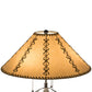 Meyda Lighting Sedona 28" 3-Light Timeless Bronze Table Lamp With Brown Faux Leather Shade