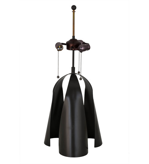 Meyda Lighting Sedona 28" 3-Light Timeless Bronze Table Lamp With Brown Faux Leather Shade
