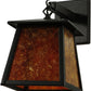 Meyda Lighting Seneca 10" Textured Black Hanging Wall Sconce With Amber Mica Shade Glass