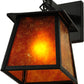 Meyda Lighting Seneca 10" Textured Black Hanging Wall Sconce With Amber Mica Shade Glass