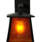 Meyda Lighting Seneca 10" Textured Black Hanging Wall Sconce With Amber Mica Shade Glass