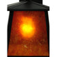 Meyda Lighting Seneca 10" Textured Black Hanging Wall Sconce With Amber Mica Shade Glass