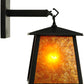 Meyda Lighting Seneca 10" Textured Black Hanging Wall Sconce With Amber Mica Shade Glass