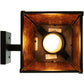 Meyda Lighting Seneca 10" Textured Black Hanging Wall Sconce With Amber Mica Shade Glass