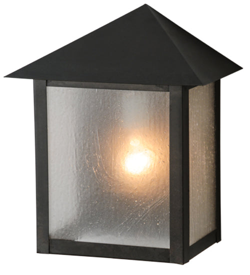 Meyda Lighting Seneca 11" Craftsman Brown Prime Wall Sconce With Frosted Seeded Shade Glass