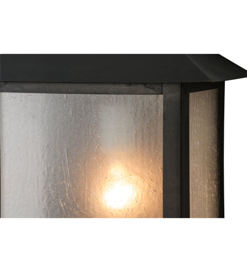 Meyda Lighting Seneca 11" Craftsman Brown Prime Wall Sconce With Frosted Seeded Shade Glass