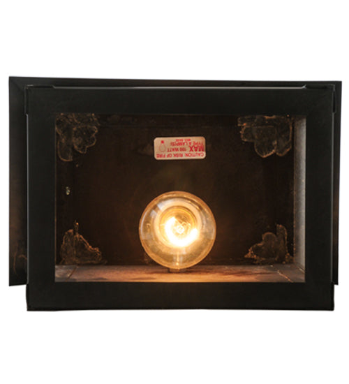 Meyda Lighting Seneca 11" Craftsman Brown Prime Wall Sconce With Frosted Seeded Shade Glass
