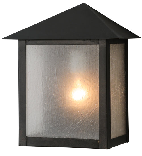 Meyda Lighting Seneca 11" Craftsman Brown Prime Wall Sconce With Frosted Seeded Shade Glass