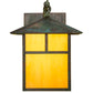 Meyda Lighting Seneca 12" Copper Verdigris Wall Sconce With Amber Tawnyrock Idalight Shade Glass
