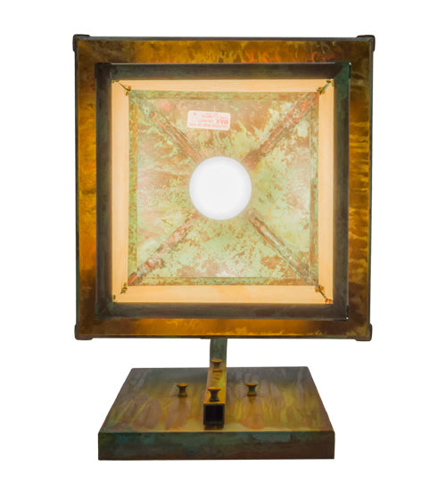 Meyda Lighting Seneca 12" Copper Verdigris Wall Sconce With Amber Tawnyrock Idalight Shade Glass
