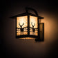 Meyda Lighting Seneca 12" Craftsman Brown Deer Creek Center Hanging Wall Sconce With Beige Art Shade Glass