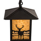 Meyda Lighting Seneca 12" Craftsman Brown Deer Creek Center Hanging Wall Sconce With Beige Art Shade Glass