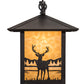 Meyda Lighting Seneca 12" Craftsman Brown Deer Creek Center Hanging Wall Sconce With Beige Art Shade Glass