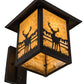 Meyda Lighting Seneca 12" Craftsman Brown Deer Creek Center Hanging Wall Sconce With Beige Art Shade Glass