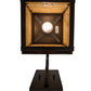 Meyda Lighting Seneca 12" Craftsman Brown Deer Creek Center Hanging Wall Sconce With Beige Art Shade Glass