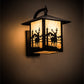 Meyda Lighting Seneca 12" Craftsman Brown Deer Creek Left Hanging Wall Sconce With Beige Art Shade Glass