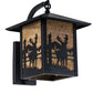 Meyda Lighting Seneca 12" Craftsman Brown Deer Creek Left Hanging Wall Sconce With Beige Art Shade Glass