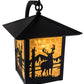 Meyda Lighting Seneca 12" Craftsman Brown Deer Creek Left Hanging Wall Sconce With Beige Art Shade Glass