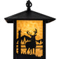 Meyda Lighting Seneca 12" Craftsman Brown Deer Creek Left Hanging Wall Sconce With Beige Art Shade Glass