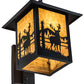 Meyda Lighting Seneca 12" Craftsman Brown Deer Creek Left Hanging Wall Sconce With Beige Art Shade Glass