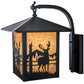Meyda Lighting Seneca 12" Craftsman Brown Deer Creek Left Hanging Wall Sconce With Beige Art Shade Glass