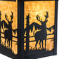 Meyda Lighting Seneca 12" Craftsman Brown Deer Creek Left Hanging Wall Sconce With Beige Art Shade Glass