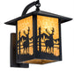 Meyda Lighting Seneca 12" Craftsman Brown Deer Creek Left Hanging Wall Sconce With Beige Art Shade Glass