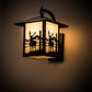 Meyda Lighting Seneca 12" Craftsman Brown Deer Creek Right Hanging Wall Sconce With Beige Art Shade Glass