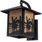 Meyda Lighting Seneca 12" Craftsman Brown Deer Creek Right Hanging Wall Sconce With Beige Art Shade Glass