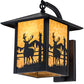 Meyda Lighting Seneca 12" Craftsman Brown Deer Creek Right Hanging Wall Sconce With Beige Art Shade Glass