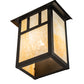 Meyda Lighting Seneca 12" Craftsman Brown Double Bar Mission Wall Sconce With Beige Shade Glass