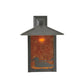 Meyda Lighting Seneca 12" Craftsman Brown Loon Wall Sconce With Amber Mica Shade Glass