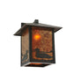 Meyda Lighting Seneca 12" Craftsman Brown Loon Wall Sconce With Amber Mica Shade Glass