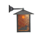 Meyda Lighting Seneca 12" Craftsman Brown Loon Wall Sconce With Amber Mica Shade Glass