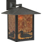 Meyda Lighting Seneca 12" Craftsman Brown Loon Wall Sconce With Amber Mica Shade Glass
