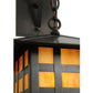 Meyda Lighting Seneca 12" Craftsman Brown Window Pane Hanging Wall Sconce With Ambra Siena Idalight Shade Glass