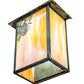 Meyda Lighting Seneca 12" Craftsman Verdigris Winter Pine Wall Sconce With Beige Iridescent Shade Glass