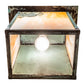 Meyda Lighting Seneca 12" Craftsman Verdigris Winter Pine Wall Sconce With Beige Iridescent Shade Glass