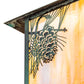 Meyda Lighting Seneca 12" Craftsman Verdigris Winter Pine Wall Sconce With Beige Iridescent Shade Glass