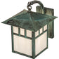 Meyda Lighting Seneca 12" Verdigris Double Bar Mission Curved Arm Wall Sconce With White Shade Glass